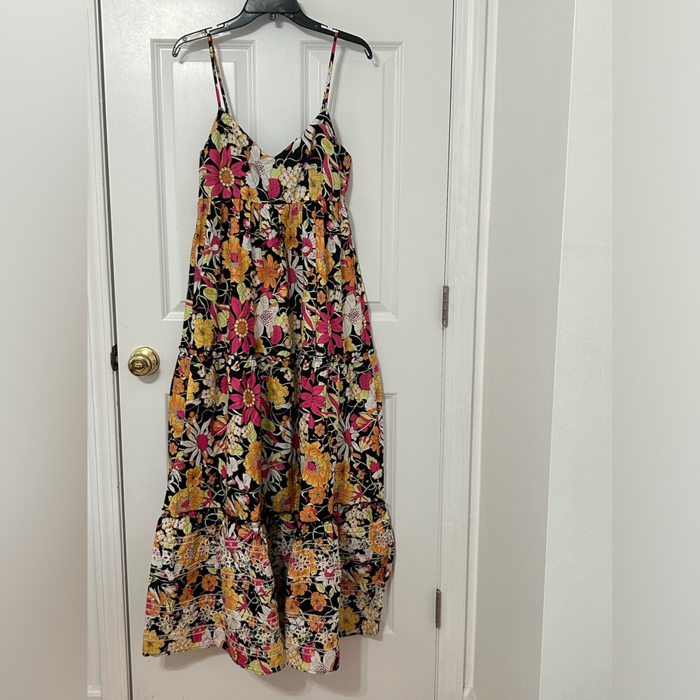 Forever 21 maxi spaghetti strap dress floral print